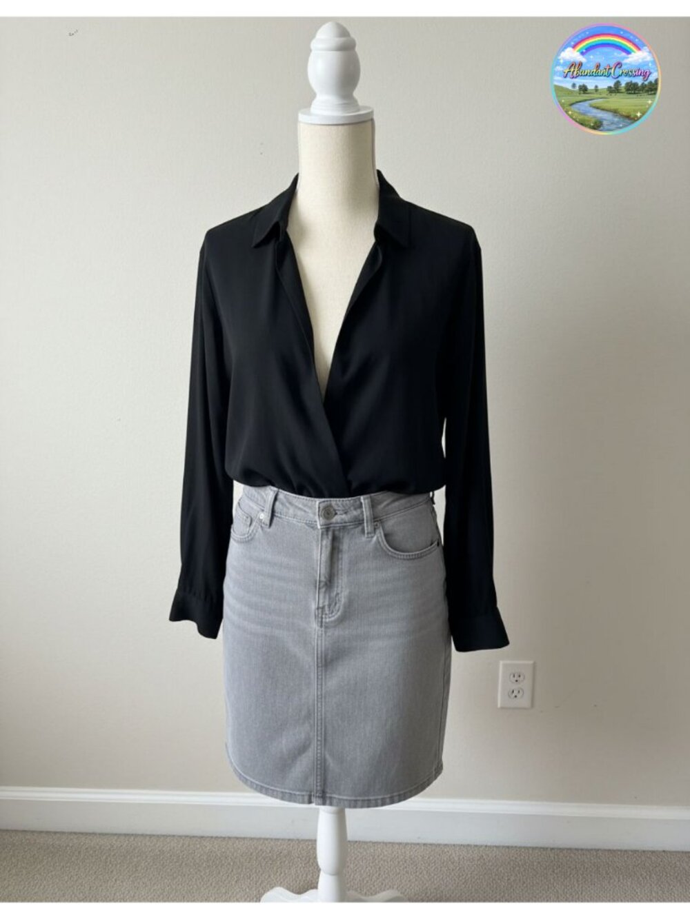 Eyelet Button Up Shirt Long Sleeve 100% Cotton Blouse Boho Top